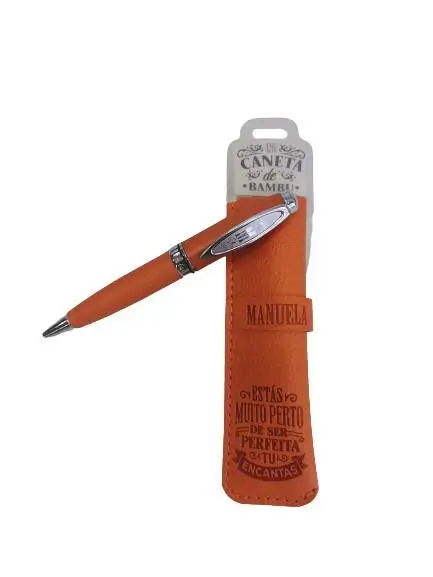 Caneta de Bambú com Bolsa Manuela - H&H