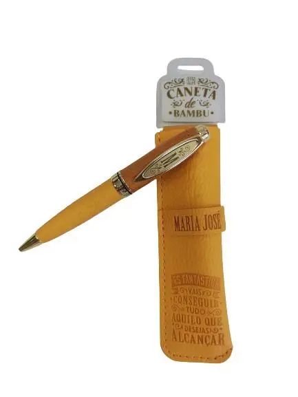 Caneta de Bambú com Bolsa Maria José - H&H