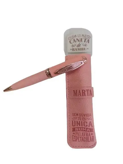 Caneta de Bambú com Bolsa Marta - H&H
