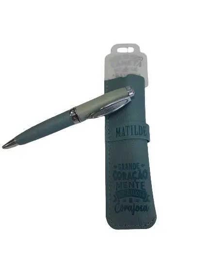 Caneta de Bambú com Bolsa Matilde - H&H