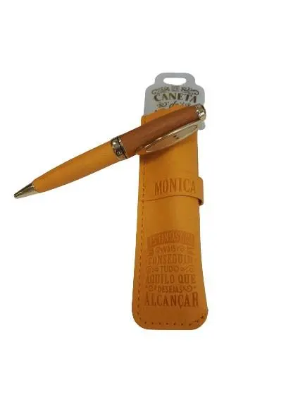 Caneta de Bambú com Bolsa Mónica - H&H