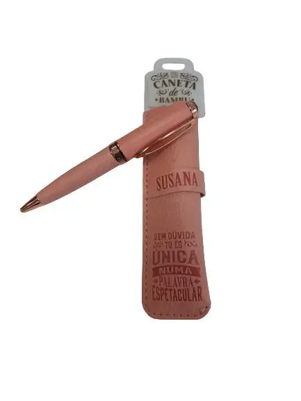 Caneta de Bambú com Bolsa Susana - H&H