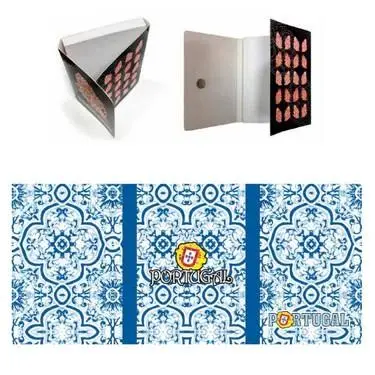 Bloco de Notas Mini com iman Mosaico Azul e Branco Portugal
