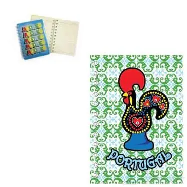 Bloco de Notas Verde A6 c/ Galo de Barcelos - Portugal