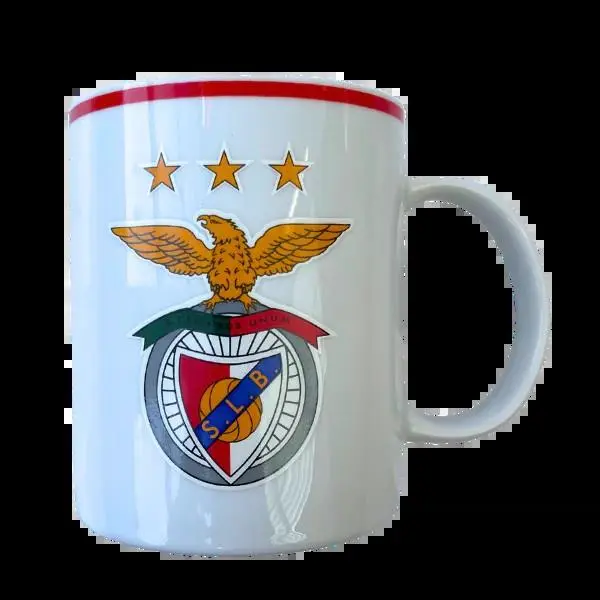 Caneca Leite Branca com Filamento Vermelho e Logo - SLB