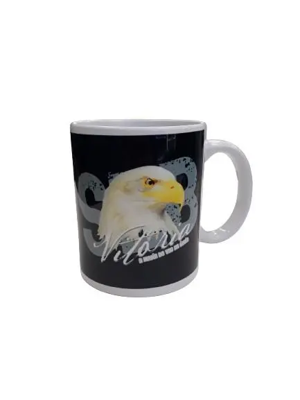 Caneca Leite SLB Preta + Cabeça de Águia - SLB