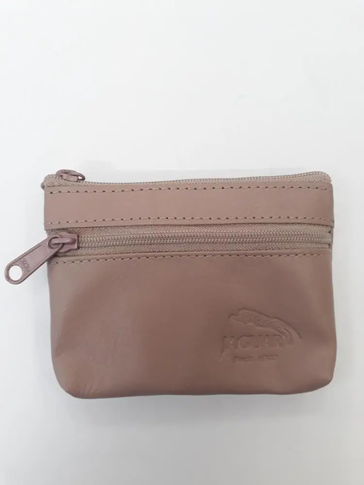 Porta Moedas Bolsa Pele Oval 2 Fechos Rosa - Jaguar