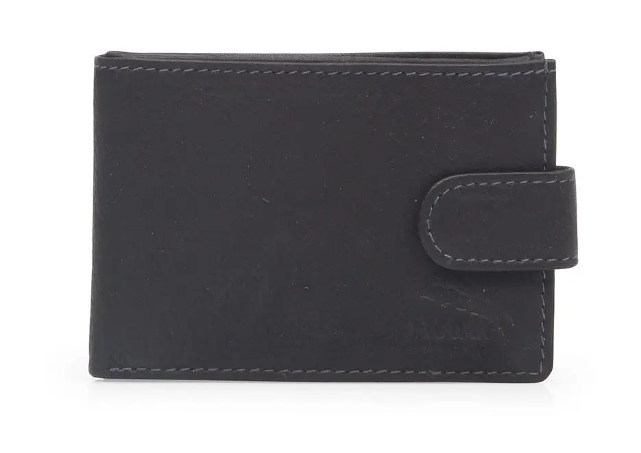 Carteira c/ porta-moedas Pele Bufalo Americano Preto - Jaguar