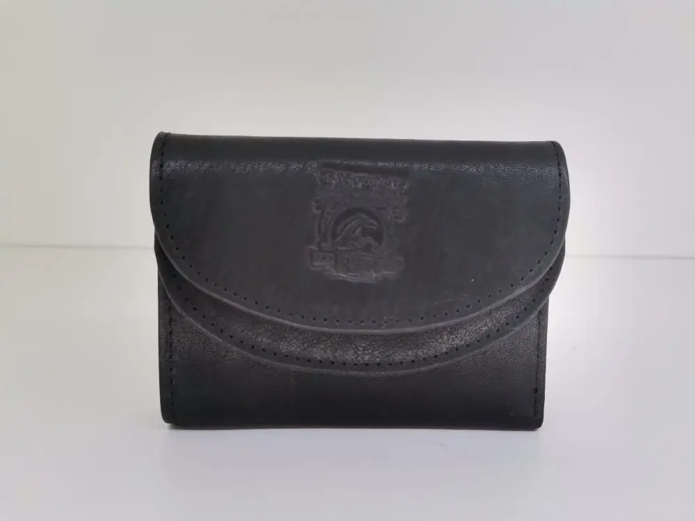 Porta Moedas Eastwick Médio Preto c/ Pala Dupla