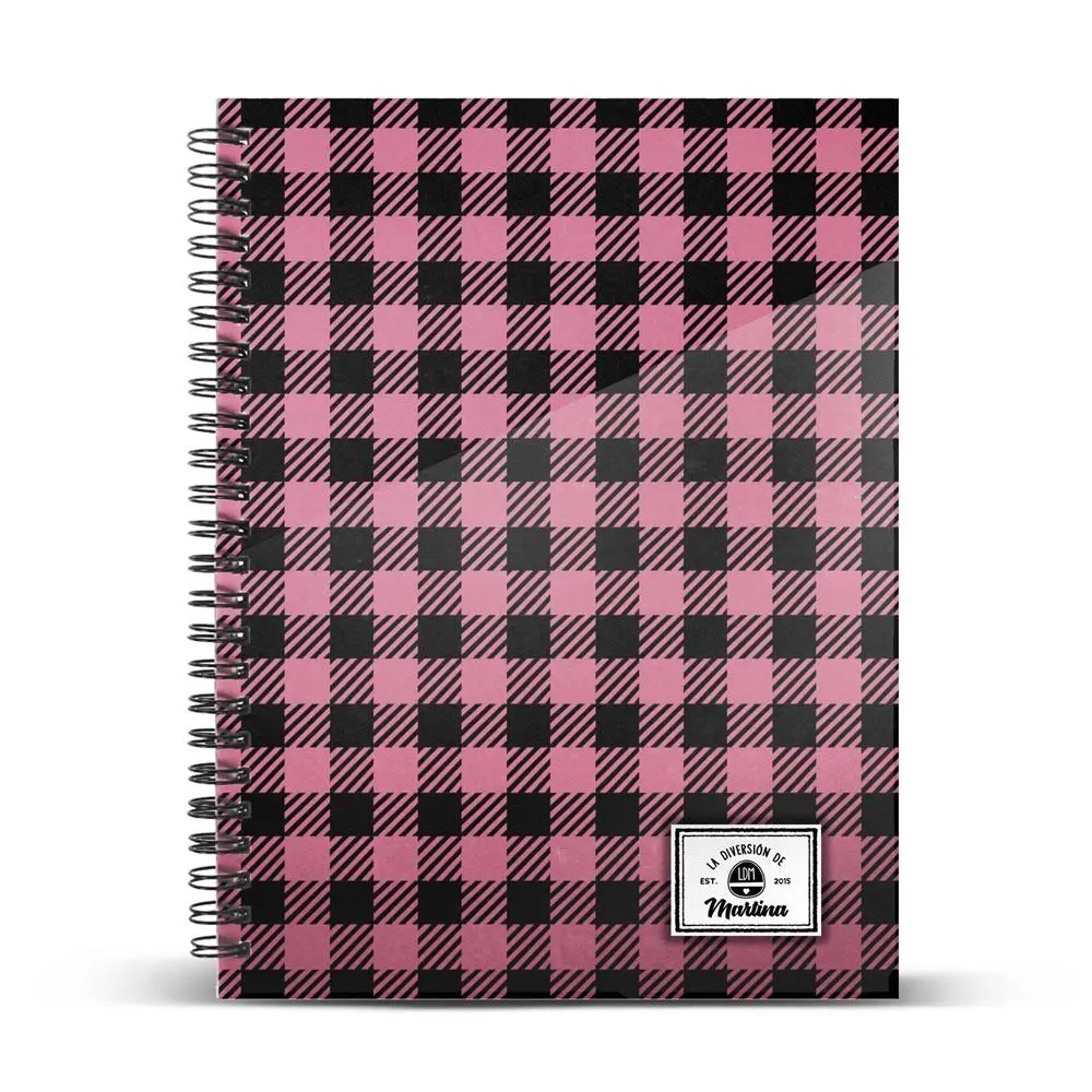 Caderno A4 Martina Quadrados Rosa