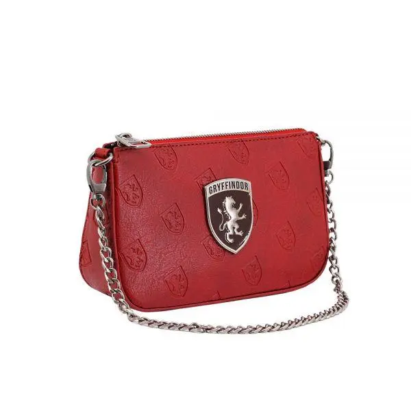 Bolsa Vermelha c/ Logo Gryffindor em Prateado - Harry Potter