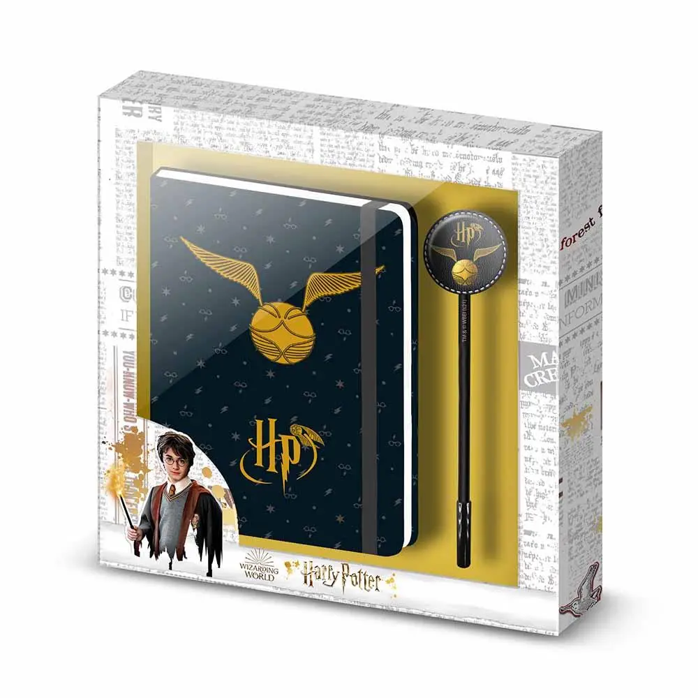 Conjunto Diário e Caneta - Snitch Dourada - Harry Potter