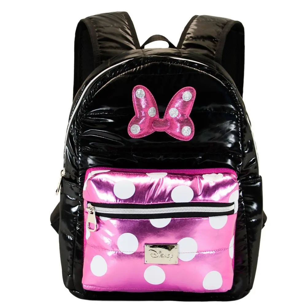 Mochila de Passeio "Padding Air" Preta e Rosa com Laço - Minnie