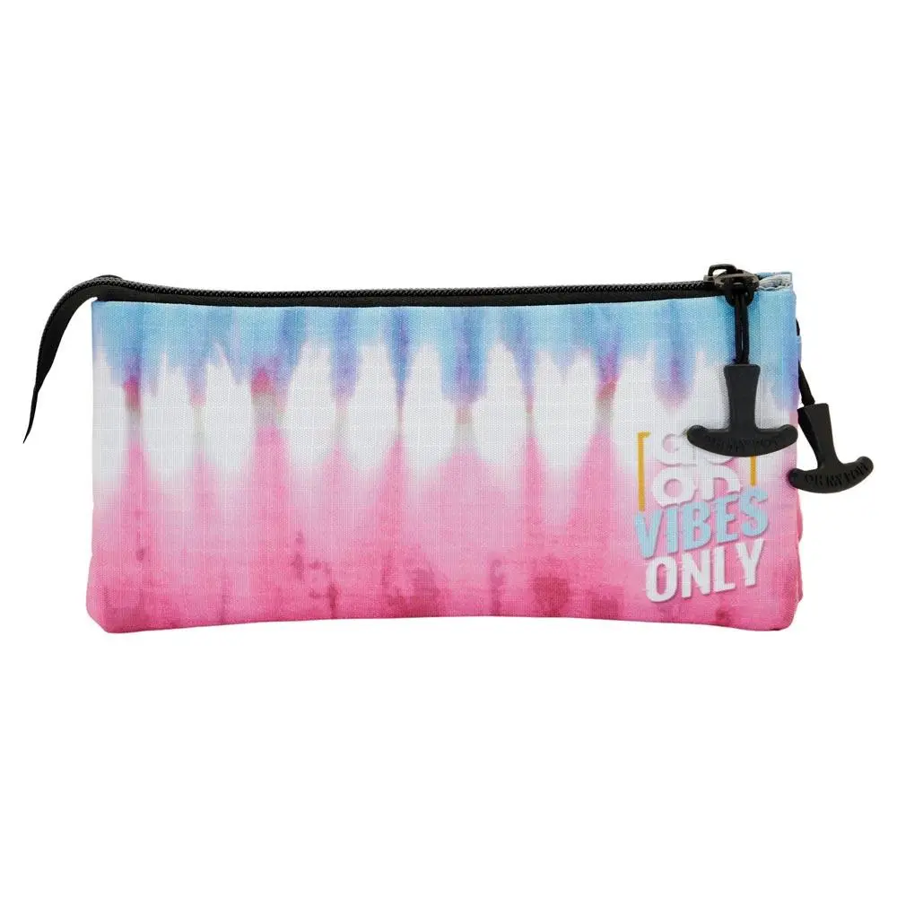Estojo Triplo ECO Rosa Claro e Azul Claro "Good Vibe" - Oh My Pop