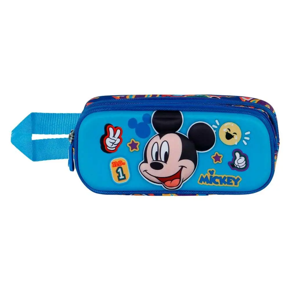 Estojo Oval Duplo Azul  3D "Blissy" - Mickey