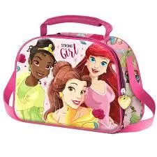 Lancheira Oval 3D Rosa "Strong Girl" - Princesas Disney