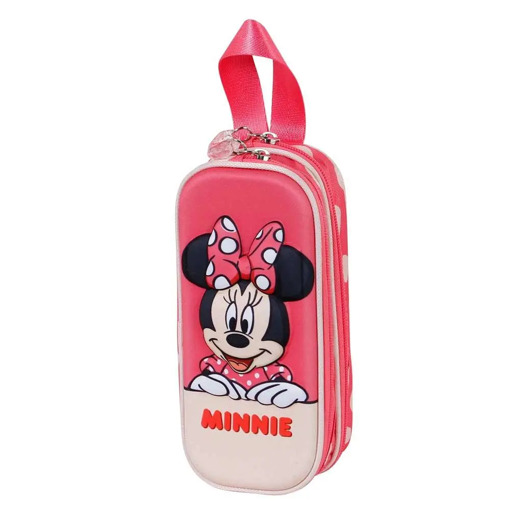 Estojo Oval Duplo Rosa 3D "Bobblehead" - Minnie
