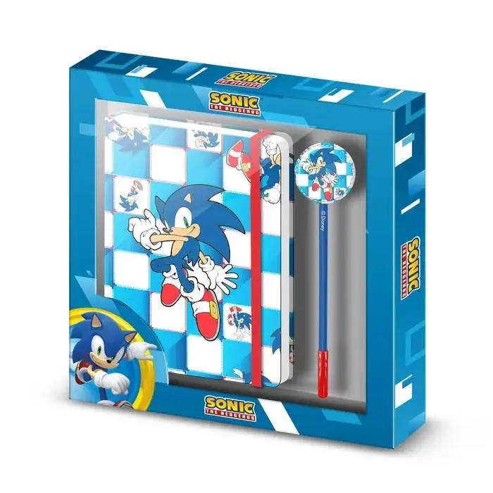 Conjunto Diário c/ Cadeado e Caneta em Xadrez "Blue Lay" - Sonic