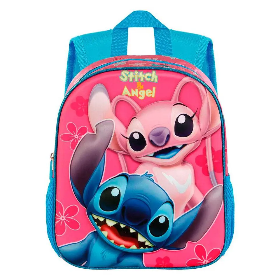 Mochila de Infantário 3D Rosa com Stitch e Angel "Match" - Lilo & Stitch