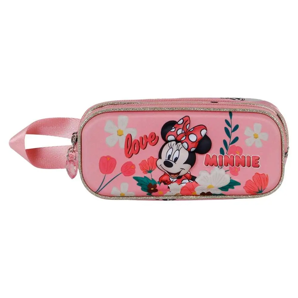 Estojo Oval Duplo Rosa 3D "Garden" - Minnie