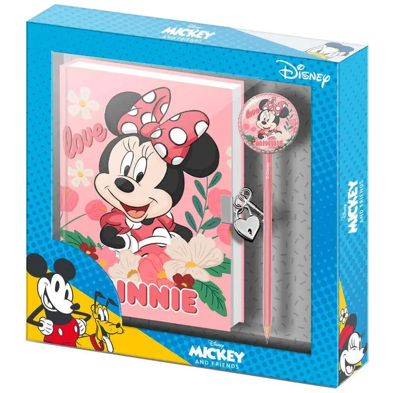 Conjunto Diário c/ Cadeado e Caneta "Garden" - Minnie