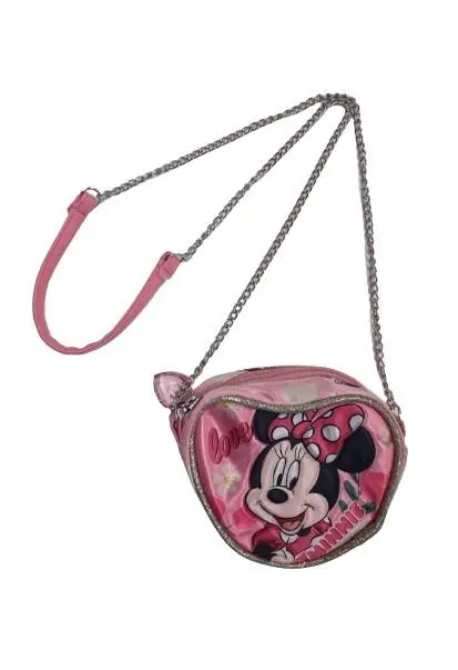 Bolsa Tiracolo Pequena em Coração Rosa "Garden" - Minnie