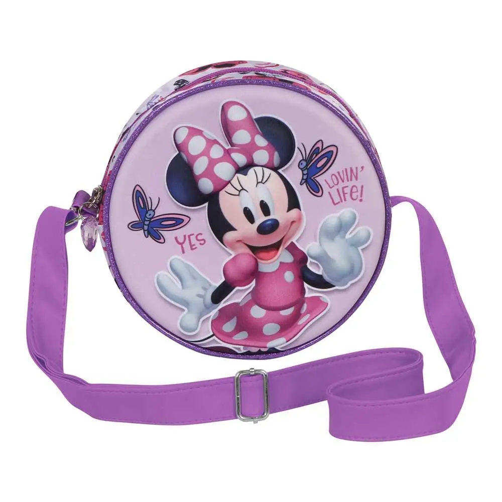 Bolsa de Traçar Redonda Roxa 3D "Butterflies" - Minnie