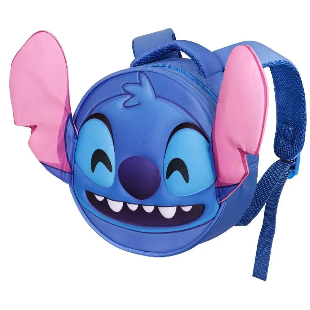 Mochila Redonda Emoji com Orelhas Azul "Enviar" - Lilo & Stitch