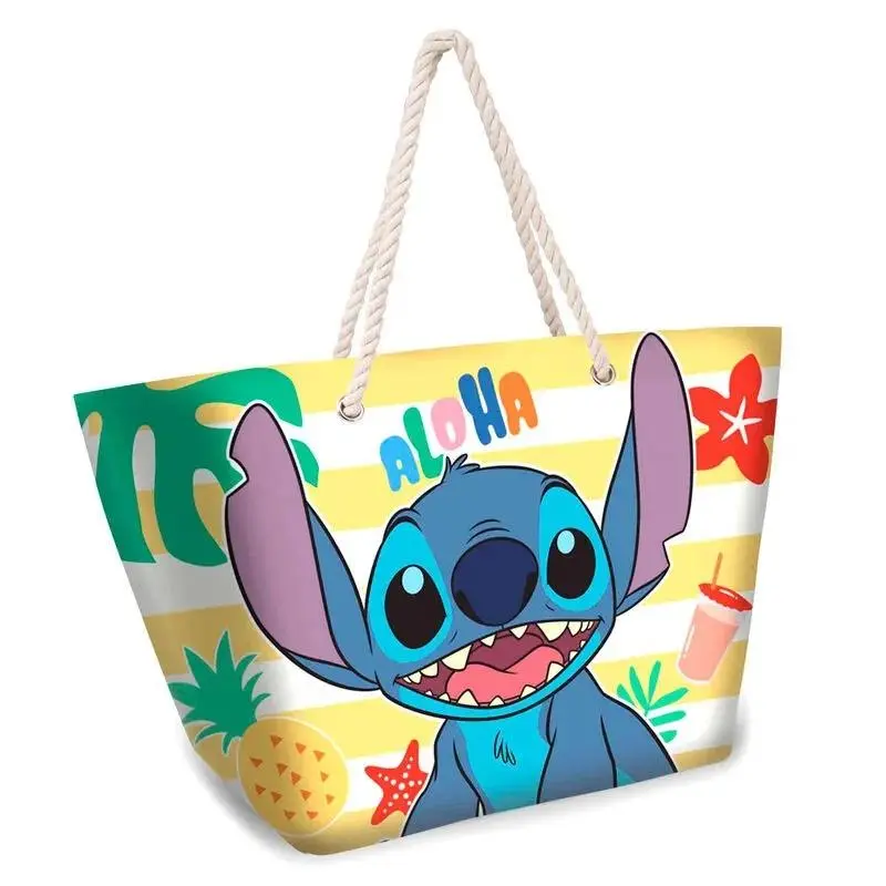 Saco de Praia Grande Azul "Soleil Sun" - Lilo & Stitch