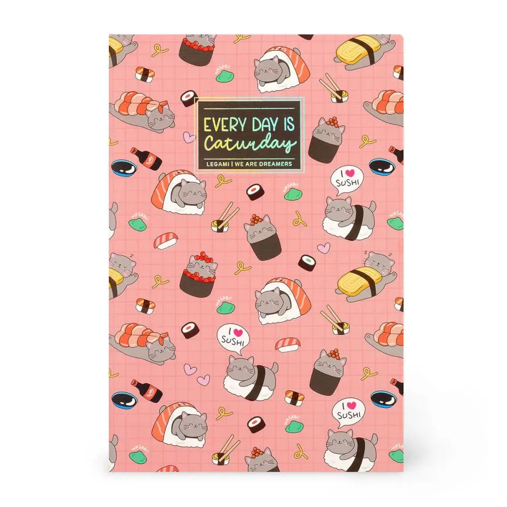 Legami - Caderno A5 - Sushi Cat - (Every Day Is Caturday)