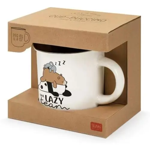 Caneca 360ml Lazy Team "Cup-Puccino" - Legami