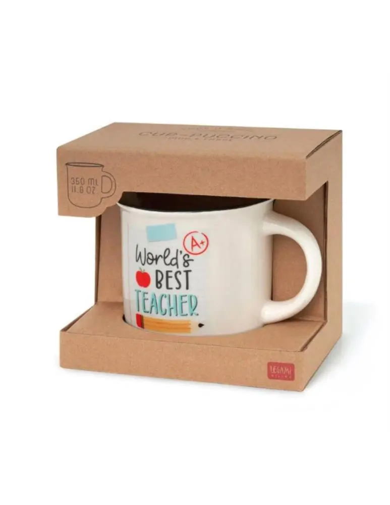 Caneca 360ml World's Best Teacher "Cup-Puccino" - Legami
