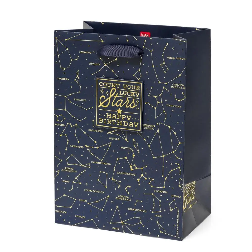 Saco De Presente Médio "Stars" - Legami