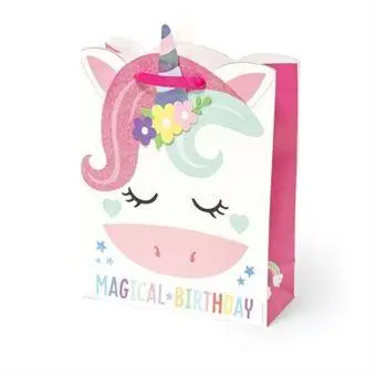 Saco de Papel Unicórnio 26 x 32 cm "Magical Birthday" - Legami