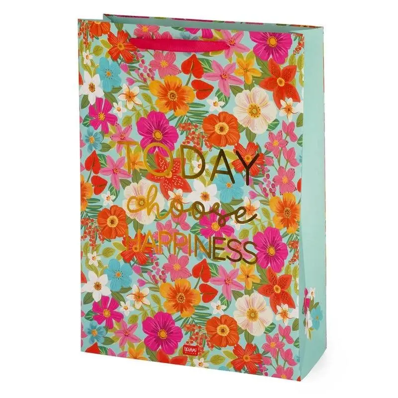 Saco De Presente Extra Grande "Flowers" - Legami