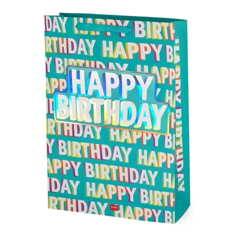 Saco De Presente Extra Grande "Feliz Aniversário" - Legami