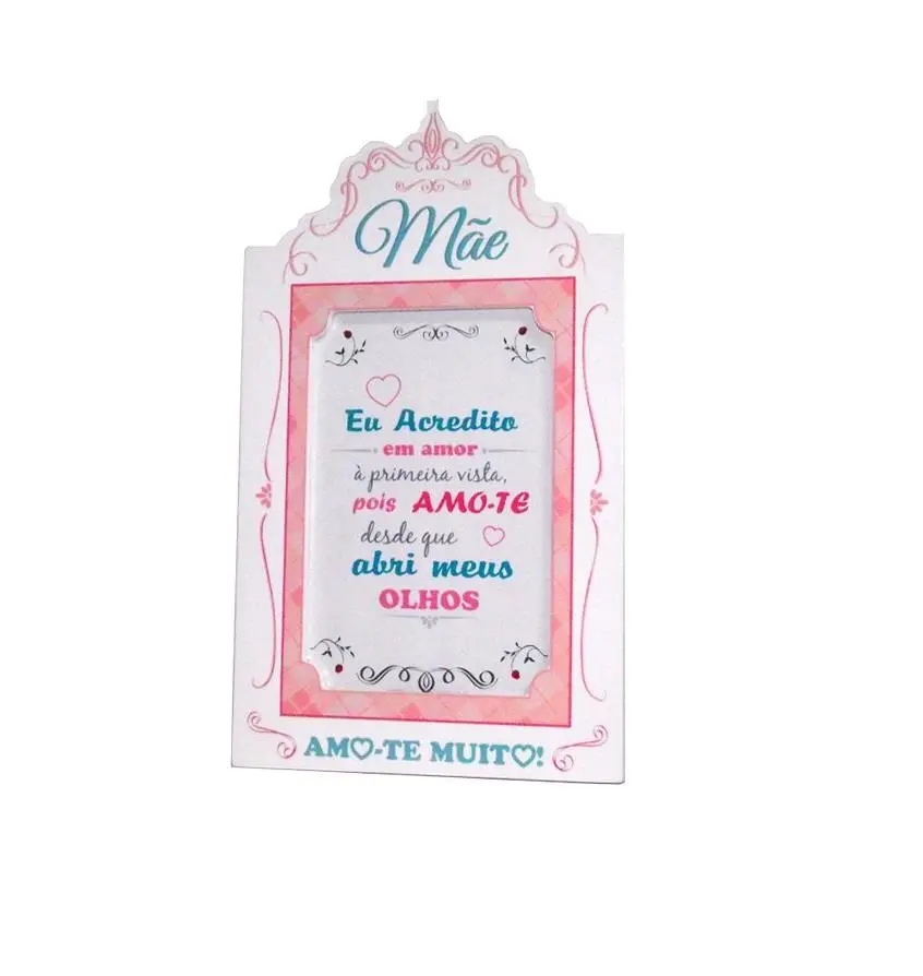 Moldura Vertical Branca "Mãe Amo-te Muito"