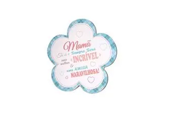 Placa em Flor Mãe "Amiga Maravilhosa"