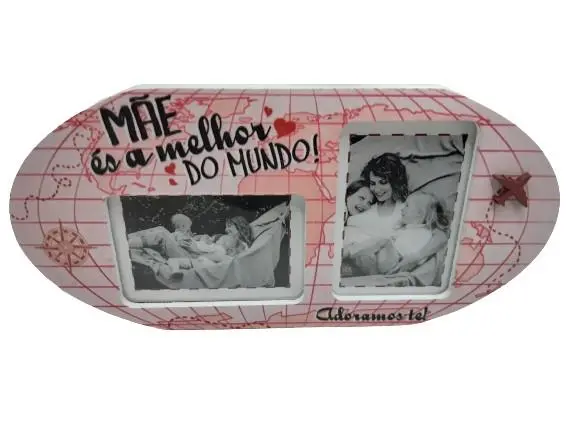 Moldura 2 Fotos Pequena Mundo "És a Melhor do Mundo" - Mãe