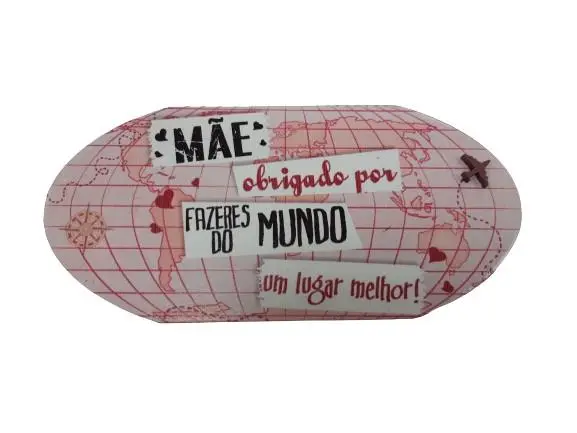 Placa Globo "Mãe Obrigado" - Mãe