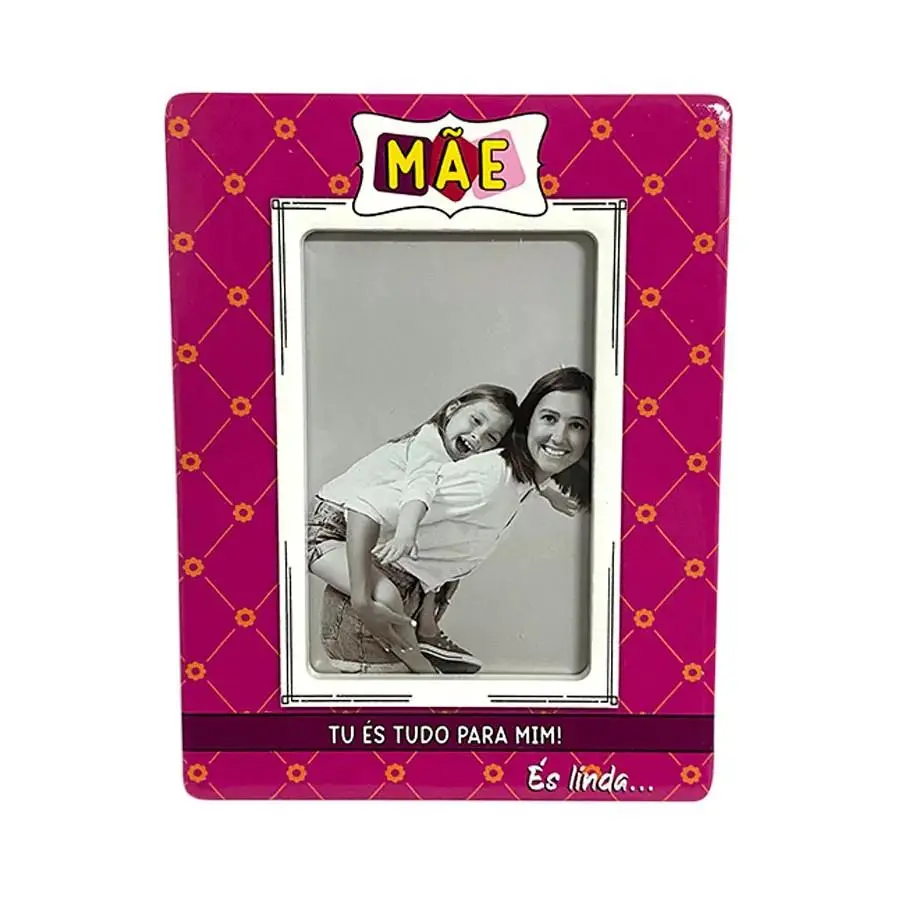 Moldura Rosa em Cerâmica "És Tudo Para Mim" 17x13cm - Mãe