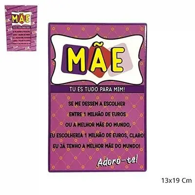 Placa de Cerâmica Rosa Retangular "És Tudo Para Mim" 13x19cm - Mãe