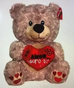 Peluche Urso c/ Coração "Amor Adoro-te" 50cm