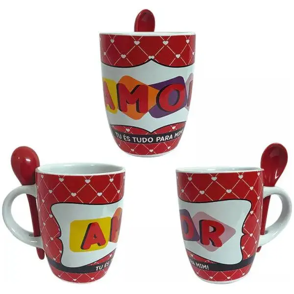 Caneca com Colher "Amor tu és tudo para mim"