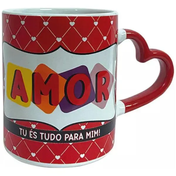 Caneca com Asa de Coração "Amor tu és tudo para mim"
