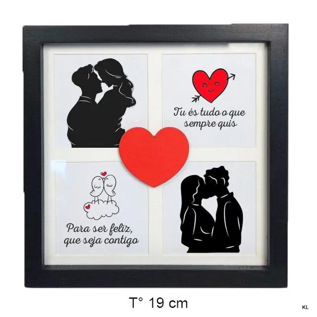 Moldura 4 Fotos "Tu és Tudo o Que Sempre Quis"/"Para Ser Feliz (...)"