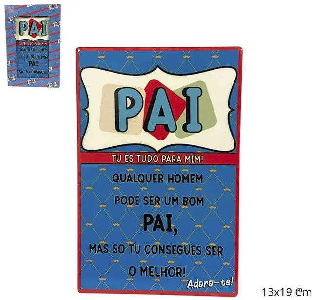 Placa Cerâmica "Pai Tu és Tudo Para Mim!"- Pai
