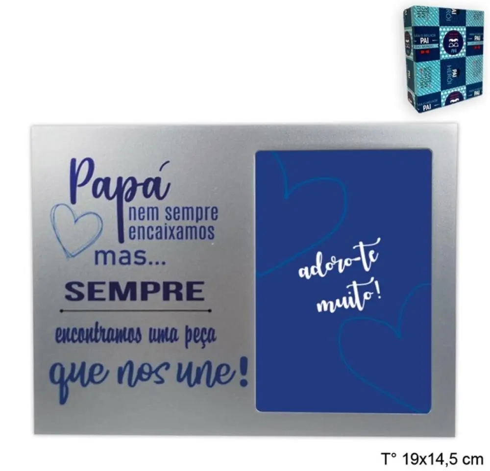 Moldura Prateada Papá - Pai