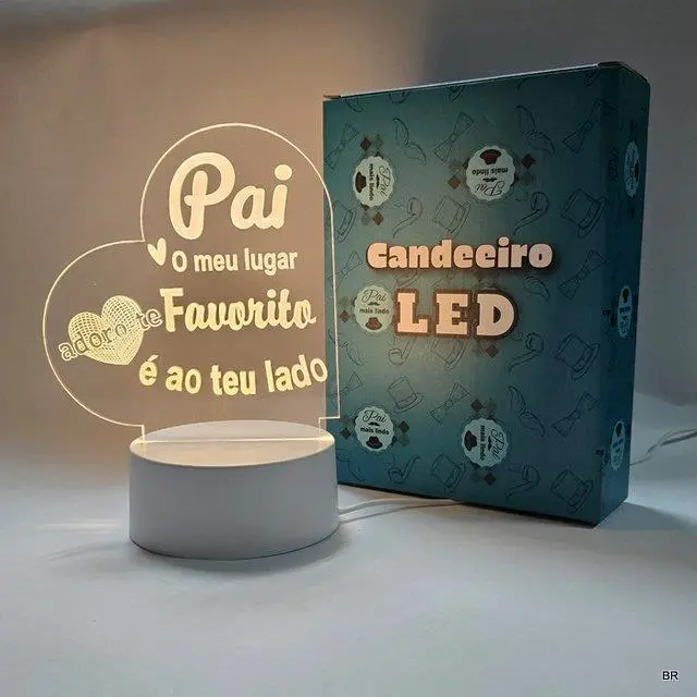 Candeeiro LED Coração "Adoro-te" - Pai