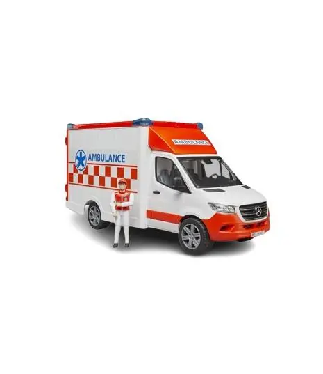 Ambulância MB Sprinter com Motorista, Luz e Som - Bruder